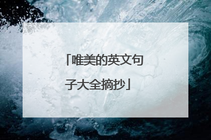 唯美的英文句子大全摘抄
