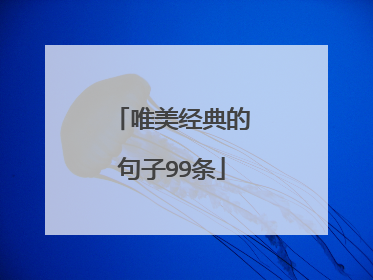 唯美经典的句子99条