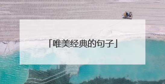 唯美经典的句子