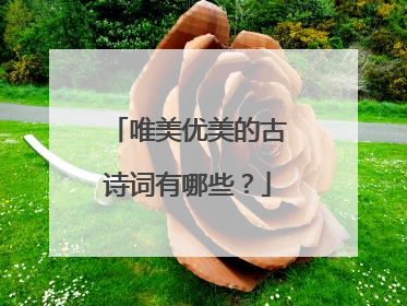 唯美优美的古诗词有哪些？