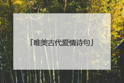 唯美古代爱情诗句