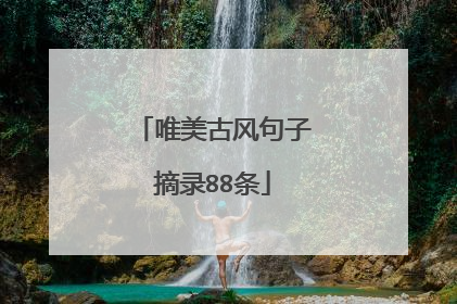 唯美古风句子摘录88条