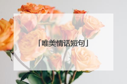 唯美情话短句