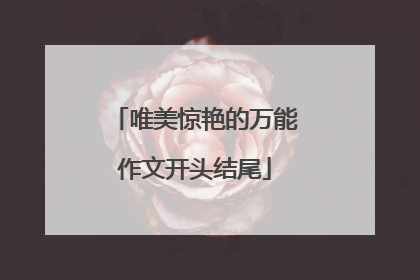 唯美惊艳的万能作文开头结尾