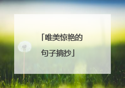 唯美惊艳的句子摘抄