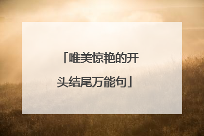 唯美惊艳的开头结尾万能句
