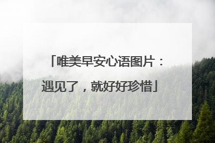 唯美早安心语图片：遇见了，就好好珍惜