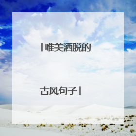 唯美洒脱的古风句子