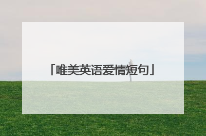唯美英语爱情短句