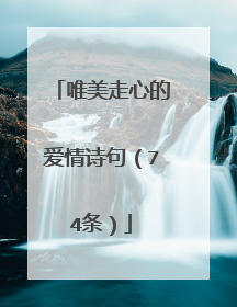唯美走心的爱情诗句（74条）