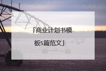 商业计划书模板5篇范文