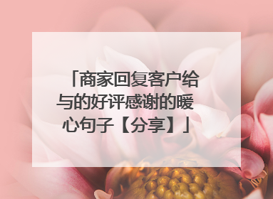 商家回复客户给与的好评感谢的暖心句子【分享】