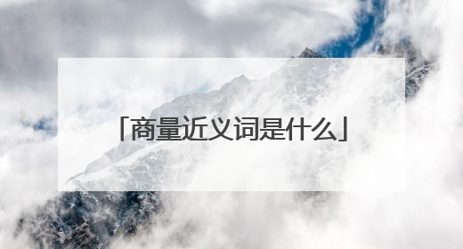 商量近义词是什么