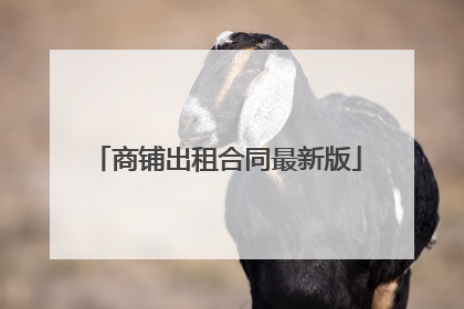 商铺出租合同最新版