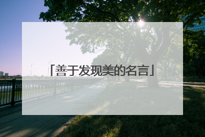 善于发现美的名言