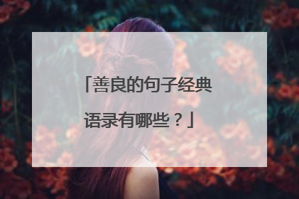 善良的句子经典语录有哪些？