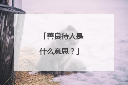 善良待人是什么意思?