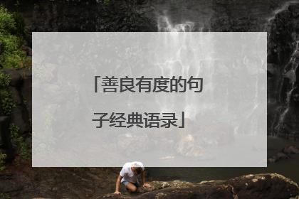 善良有度的句子经典语录