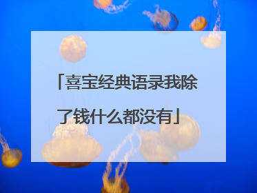 喜宝经典语录我除了钱什么都没有