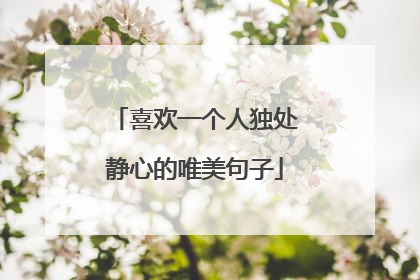 喜欢一个人独处静心的唯美句子