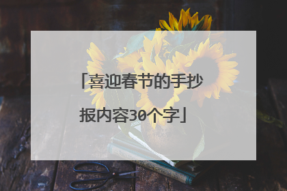 喜迎春节的手抄报内容30个字