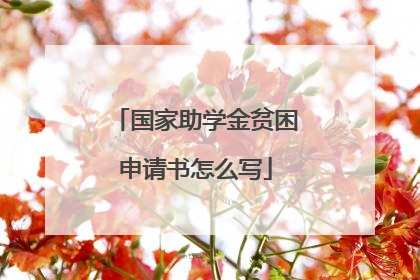 国家助学金贫困申请书怎么写