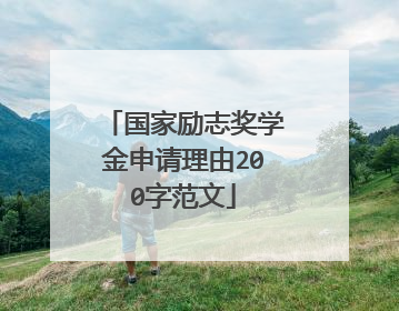 国家励志奖学金申请理由200字范文
