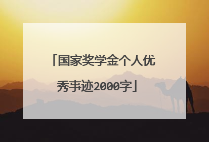 国家奖学金个人优秀事迹2000字
