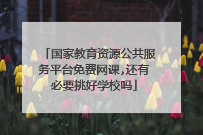国家教育资源公共服务平台免费网课,还有必要挑好学校吗