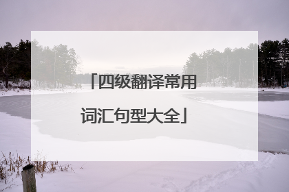 四级翻译常用词汇句型大全