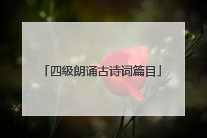 四级朗诵古诗词篇目
