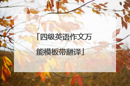四级英语作文万能模板带翻译