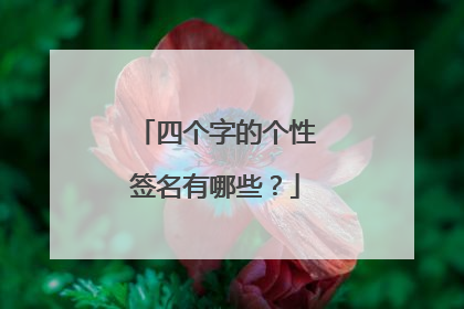 四个字的个性签名有哪些?