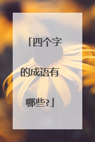 四个字的成语有哪些?