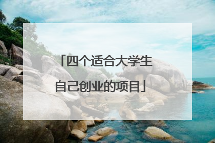 四个适合大学生自己创业的项目