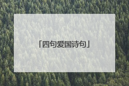 四句爱国诗句
