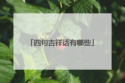 四句吉祥话有哪些