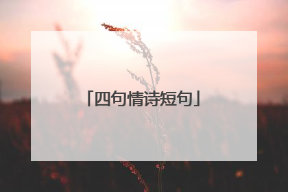 四句情诗短句