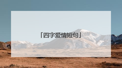 四字爱情短句