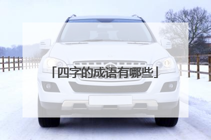 四字的成语有哪些