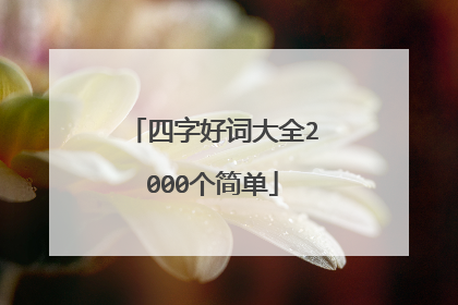 四字好词大全2000个简单