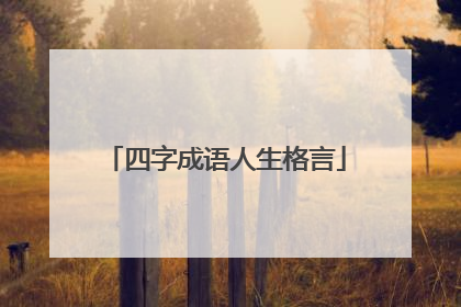 四字成语人生格言