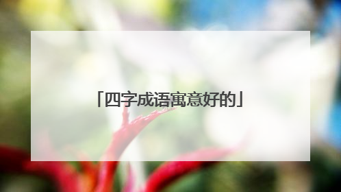 四字成语寓意好的