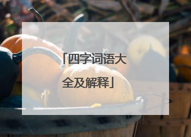 四字词语大全及解释