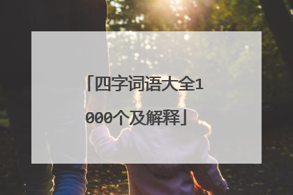 四字词语大全1000个及解释