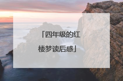 四年级的红楼梦读后感