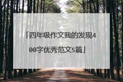 四年级作文我的发现400字优秀范文5篇