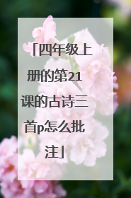 四年级上册的第21课的古诗三首p怎么批注