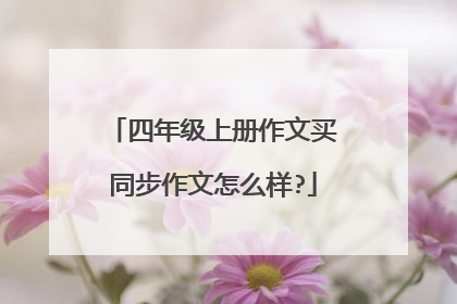 四年级上册作文买同步作文怎么样?