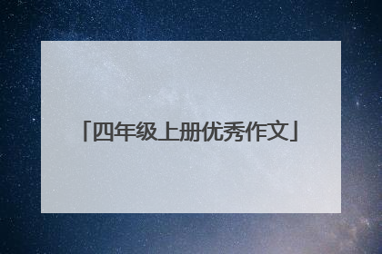 四年级上册优秀作文
